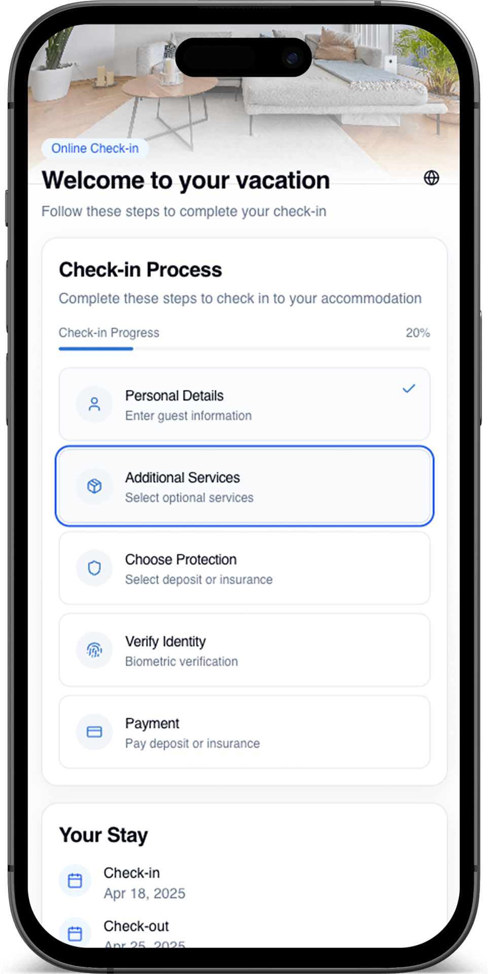 Stellar Online Check-in Interface