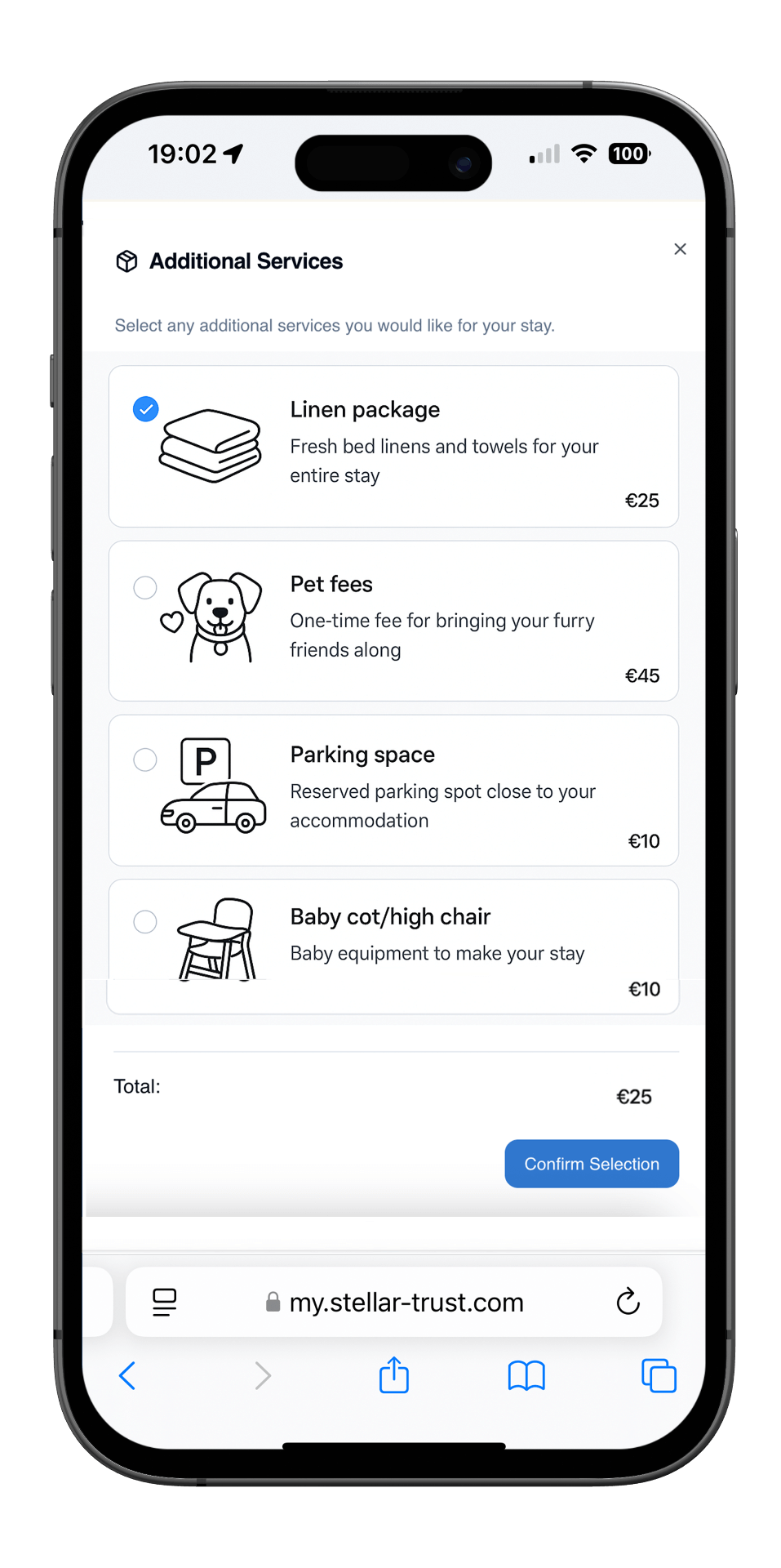 Additional Services and Upselling Interface